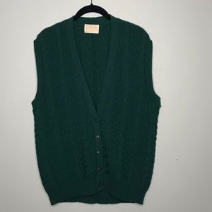 Vintage Wool Pendleton Sweater Vest Emerald Green